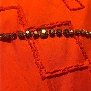 Crystal Rhinestone Tennis Bracelet - Orange Background